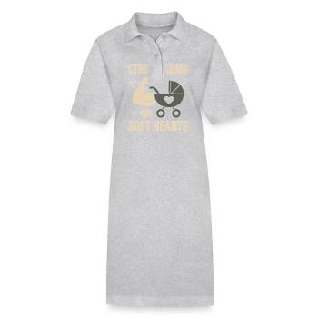 Crèche Papa Paternité Fierté - Robe polo bio PAIGER Stanley/Stella Femme - gris chiné - Devant