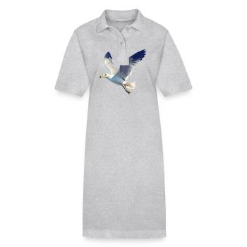 Mouettes Mouette - Robe polo bio PAIGER Stanley/Stella Femme - gris chiné - Devant