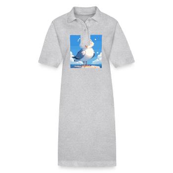 Mouettes Mouette - Robe polo bio PAIGER Stanley/Stella Femme - gris chiné - Devant