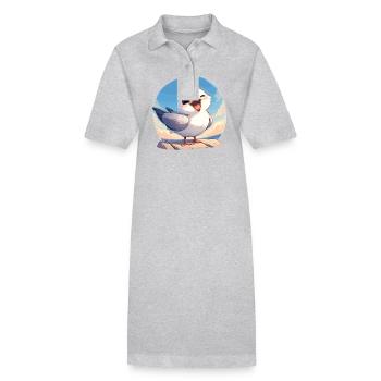 Mouettes Mouette - Robe polo bio PAIGER Stanley/Stella Femme - gris chiné - Devant