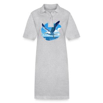 Mouettes Mouette - Robe polo bio PAIGER Stanley/Stella Femme - gris chiné - Devant