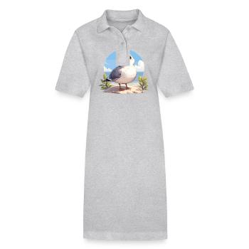 Mouettes Mouette - Robe polo bio PAIGER Stanley/Stella Femme - gris chiné - Devant