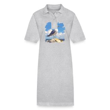 Mouettes Mouette - Robe polo bio PAIGER Stanley/Stella Femme - gris chiné - Devant