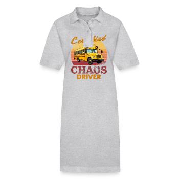 Schulbus CERIFIED CHAOS DRIVER - Stanley/Stella Frauen Bio-Polokleid PAIGER - Grau meliert - Vorne