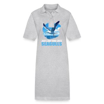 Mouettes Mouette - Robe polo bio PAIGER Stanley/Stella Femme - gris chiné - Devant