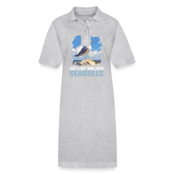Mouettes Mouette - Robe polo bio PAIGER Stanley/Stella Femme - gris chiné - Devant