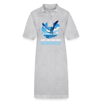 Mouettes Mouette - Robe polo bio PAIGER Stanley/Stella Femme - gris chiné - Devant