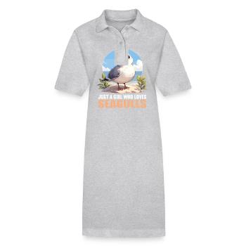 Mouettes Mouette - Robe polo bio PAIGER Stanley/Stella Femme - gris chiné - Devant