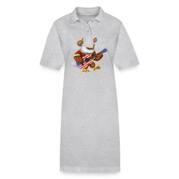 Pygargue à tête blanche d’Amérique - Robe polo bio PAIGER Stanley/Stella Femme - gris chiné - Devant
