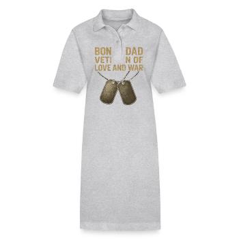 Papa bonus - Vétéran avec plaques d’identité - Robe polo bio PAIGER Stanley/Stella Femme - gris chiné - Devant