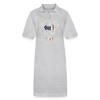 Papa bonus avec drapeau tête de mort - Robe polo bio PAIGER Stanley/Stella Femme - gris chiné - Devant