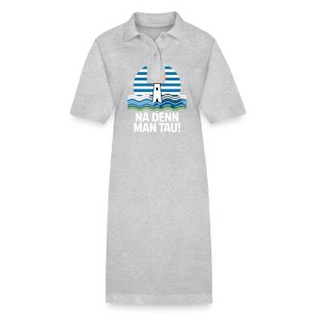 Na Denn Man Tau Leuchtturm Maritim Motiv - Stanley/Stella Frauen Bio-Polokleid PAIGER - Grau meliert - Vorne