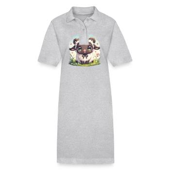 Mouton Mouton - Robe polo bio PAIGER Stanley/Stella Femme - gris chiné - Devant