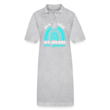Trouble anxieux Trouble anxieux - Robe polo bio PAIGER Stanley/Stella Femme - gris chiné - Devant