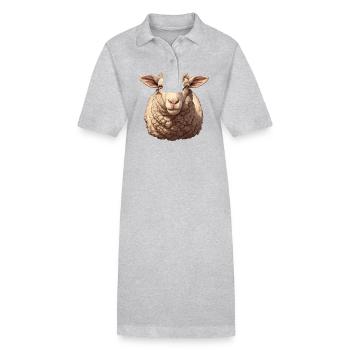 Mouton Mouton - Robe polo bio PAIGER Stanley/Stella Femme - gris chiné - Devant