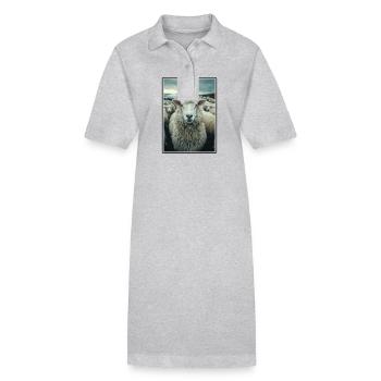 Mouton Mouton - Robe polo bio PAIGER Stanley/Stella Femme - gris chiné - Devant