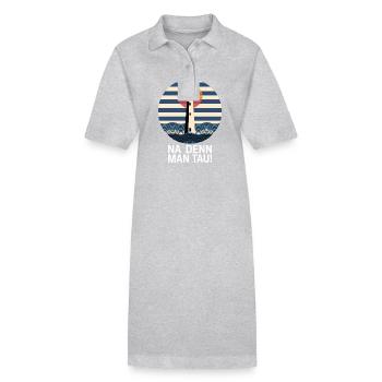 Na Denn Man Tau Leuchtturm Sonnenuntergang Maritim - Stanley/Stella Frauen Bio-Polokleid PAIGER - Grau meliert - Vorne