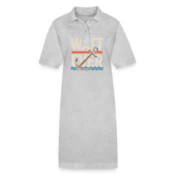 Watt Ever Anchor Humour maritime - Robe polo bio PAIGER Stanley/Stella Femme - gris chiné - Devant