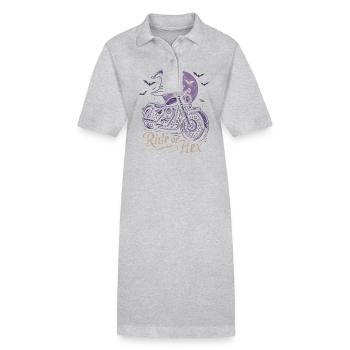 Balade de sorcière à moto à la pleine lune - Robe polo bio PAIGER Stanley/Stella Femme - gris chiné - Devant