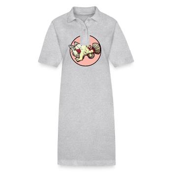Frogfish Anglerfisch - Stanley/Stella Frauen Bio-Polokleid PAIGER - Grau meliert - Vorne
