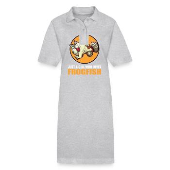 Frogfish Anglerfisch - Stanley/Stella Frauen Bio-Polokleid PAIGER - Grau meliert - Vorne