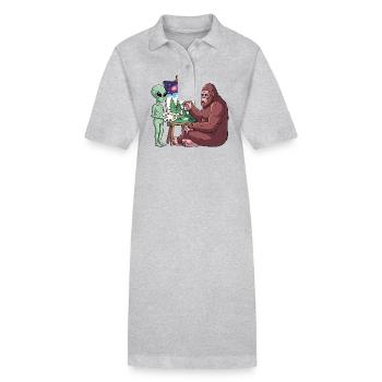 Alien And Bigfoot - Stanley/Stella Frauen Bio-Polokleid PAIGER - Grau meliert - Vorne