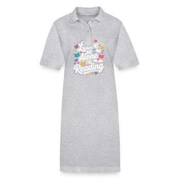 Lass mich alleine, ich lese! Bücherwurm Lesen - Stanley/Stella Frauen Bio-Polokleid PAIGER - Grau meliert - Vorne