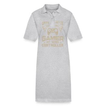 Zocken Gamer Gaming Zocker Controller Videospiele - Stanley/Stella Frauen Bio-Polokleid PAIGER - Grau meliert - Vorne