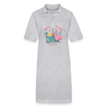 Dust Busters Club Cleaning and Fun Design for - Stanley/Stella PAIGER Organic Women’s Polo Dress - heather grey - Front