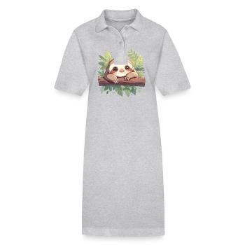 Paresseux Paresseux - Robe polo bio PAIGER Stanley/Stella Femme - gris chiné - Devant