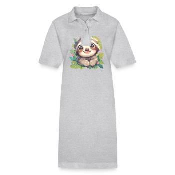 Paresseux Paresseux - Robe polo bio PAIGER Stanley/Stella Femme - gris chiné - Devant