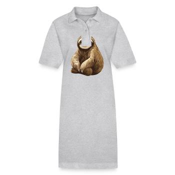 Sloths Sloth - Stanley/Stella PAIGER Organic Women’s Polo Dress - heather grey - Front