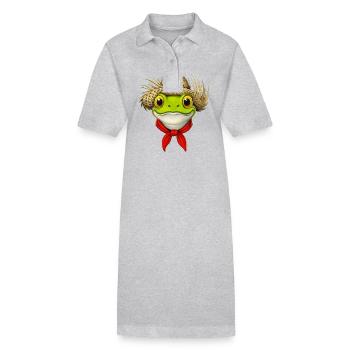 Puerto Rico Coqui Frosch - Stanley/Stella Frauen Bio-Polokleid PAIGER - Grau meliert - Vorne