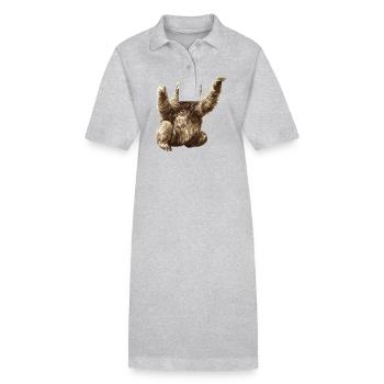 Paresseux Paresseux - Robe polo bio PAIGER Stanley/Stella Femme - gris chiné - Devant