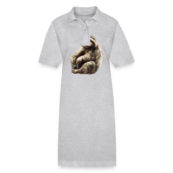 Paresseux Paresseux - Robe polo bio PAIGER Stanley/Stella Femme - gris chiné - Devant