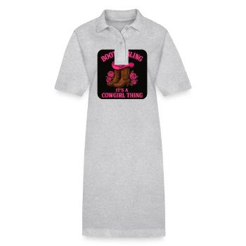 Cow girl: Boots & Bling – It's A Thing - Stanley/Stella PAIGER Organic Women’s Polo Dress - heather grey - Front