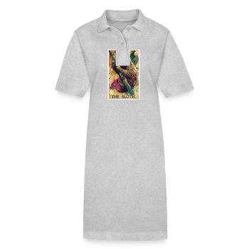 Paresseux Paresseux - Robe polo bio PAIGER Stanley/Stella Femme - gris chiné - Devant