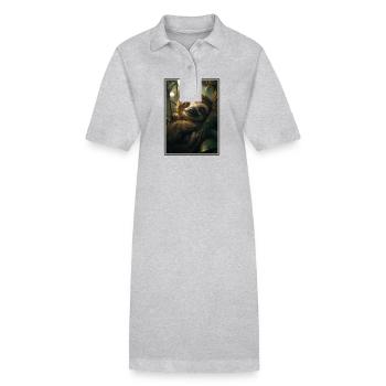 Paresseux Paresseux - Robe polo bio PAIGER Stanley/Stella Femme - gris chiné - Devant
