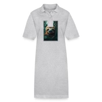 Paresseux Paresseux - Robe polo bio PAIGER Stanley/Stella Femme - gris chiné - Devant