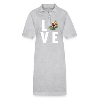 Paresseux Paresseux - Robe polo bio PAIGER Stanley/Stella Femme - gris chiné - Devant