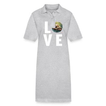 Paresseux Paresseux - Robe polo bio PAIGER Stanley/Stella Femme - gris chiné - Devant
