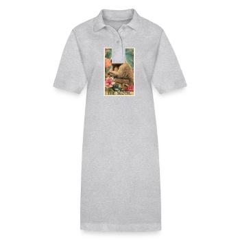 Sloths Sloth - Stanley/Stella PAIGER Organic Women’s Polo Dress - heather grey - Front