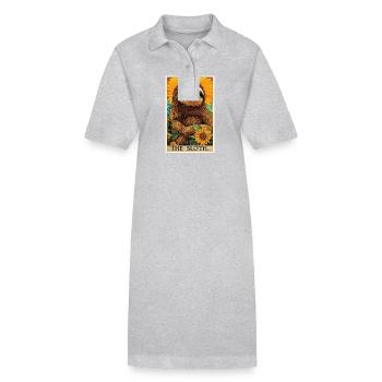 Sloths Sloth - Stanley/Stella PAIGER Organic Women’s Polo Dress - heather grey - Front