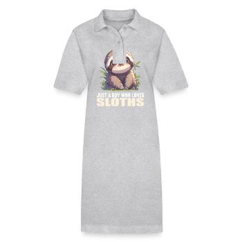Paresseux Paresseux - Robe polo bio PAIGER Stanley/Stella Femme - gris chiné - Devant