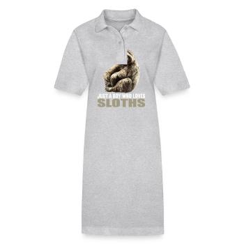 Paresseux Paresseux - Robe polo bio PAIGER Stanley/Stella Femme - gris chiné - Devant
