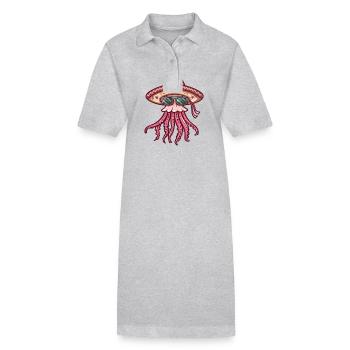 Qualle Lustig Sombrero - Stanley/Stella Frauen Bio-Polokleid PAIGER - Grau meliert - Vorne