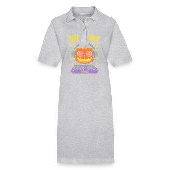 lâche le boo EDM HalloweenDJ Pumpkin - Robe polo bio PAIGER Stanley/Stella Femme - gris chiné - Devant