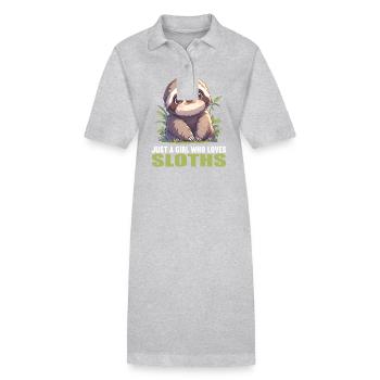 Paresseux Paresseux - Robe polo bio PAIGER Stanley/Stella Femme - gris chiné - Devant
