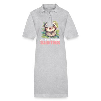 Paresseux Paresseux - Robe polo bio PAIGER Stanley/Stella Femme - gris chiné - Devant