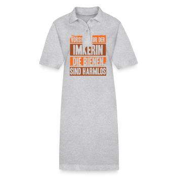 Biene Imker Geschenk Honig Honig Dealer Hobby - Stanley/Stella Frauen Bio-Polokleid PAIGER - Grau meliert - Vorne
